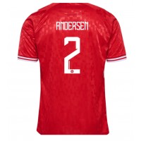 Camisa de Futebol Dinamarca Joachim Andersen #2 Equipamento Principal Europeu 2024 Manga Curta